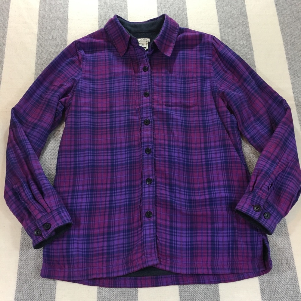 L.L. Bean XS Fleece Lined Flannel Shirt